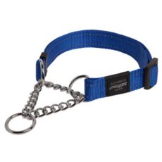 Rogz Obedience Half Check Collar Reflective Blue Claws n Paws Pet Supplies