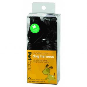 Padded Nylon Dog Harness Large Black