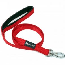 Padded Nylon Dog Lead Small Red