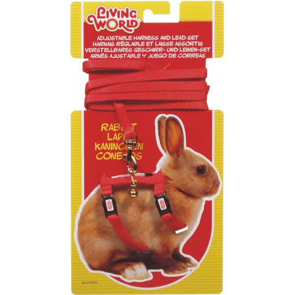 Living World Rabbit Harness & Lead Set Red