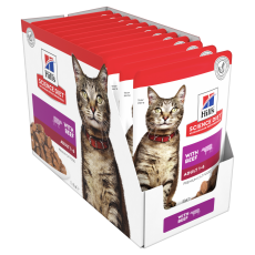 Hill's Science Diet Adult Beef Cat Food Pouches 85g Box