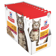 Hill's Science Diet Adult Chicken Cat Food pouches 85g Box