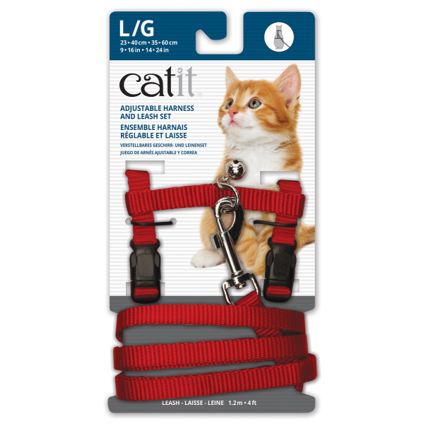 CCL44 Catit Cat Harness and Lead Red Large