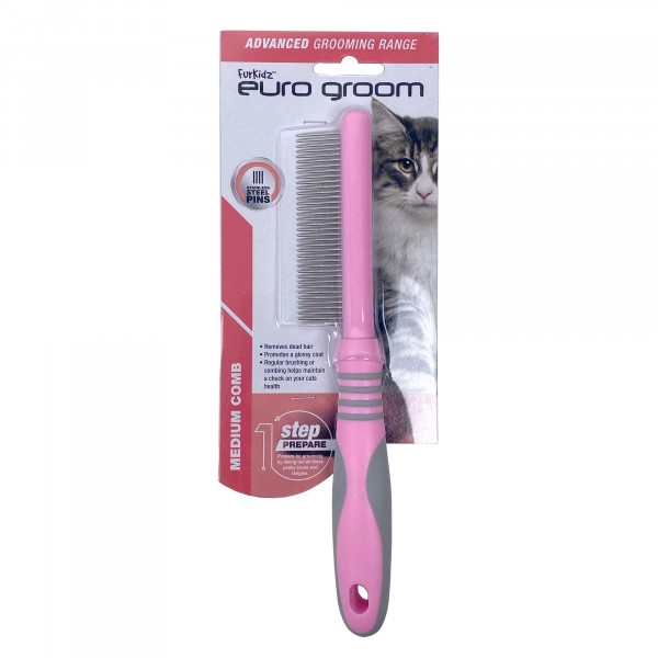 EUG03 Euro Groom Cat Comb Medium 37 Teeth