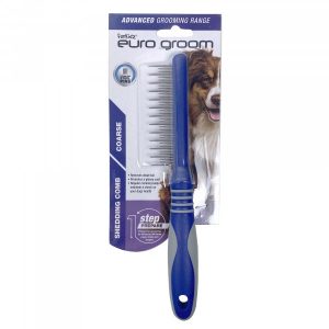 EUG10 Euro Groom Dog Shedding Comb Coarse Large